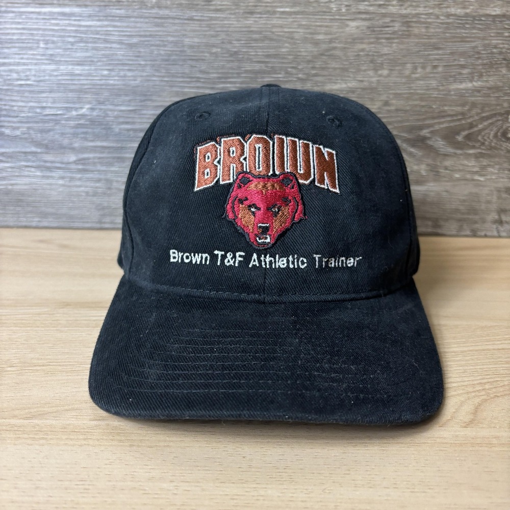 Brown Bears Hat Cap Strap Back Mens Black NCAA College Track & Field Embroidered